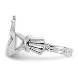 14k White Gold Polished Claddagh Ring - K4-CB203C36-4234