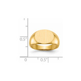 14k 12.5x9.5mm Open Back Signet Ring