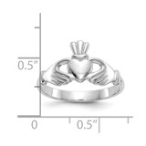 14K White Gold Polished Claddagh Ring - R1-B0349578-7232