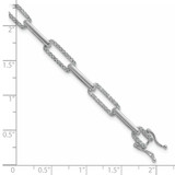 14K White Gold Polished Complete 1.4 carat Diamond Paperclip Link 7 inch Bracelet