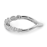 14k White Gold Polished Criss Cross Diamond Ring