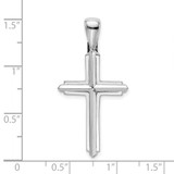14K White Gold Polished Cross Charm - K8-1F69F46B-2796