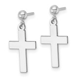 14k White Gold Polished Cross Earrings - K9-711ECFF7-9958