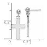 14k White Gold Polished Cross Earrings - K9-711ECFF7-9958