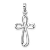 14k White Gold Polished Cross Pendant - D1-B49DCD36-1213