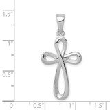 14k White Gold Polished Cross Pendant - D1-B49DCD36-1213