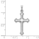 14k White Gold Polished Cross Pendant - XR-4F452A20-3582