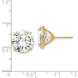 14k 12mm Round CZ Post Earrings