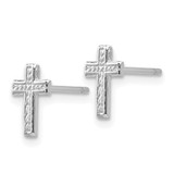14k White Gold Polished Cross Post Earrings - TC-92E7A15C-2851