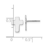 14k White Gold Polished Cross Post Earrings - TE-87B01B22-6322