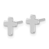 14k White Gold Polished Cross Post Earrings - TE-AC747551-8873