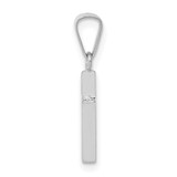 14k White Gold Polished Cross Solid Pendant