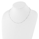 14K White Gold Polished Cube Stations 16 inch Necklace Plus 2 inch Extender