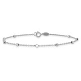 14K White Gold Polished Cube Stations 7.75 inch Bracelet