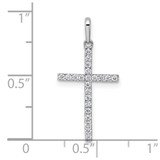 14k White Gold Polished CZ Latin Cross Pendant - XR-14BDF9B1-4614