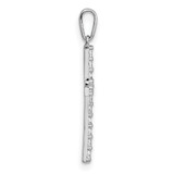 14k White Gold Polished CZ Latin Cross Pendant - XR-FCC6575B-1906