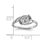 14k White Gold Polished Diamond & Pearl Ring Mounting - Y1-02B2BFA1-6115