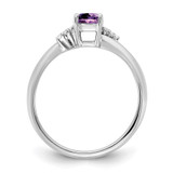 14K White Gold Polished Diamond and Amethyst Fashion Ring - RM-06861541-9073