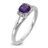 14K White Gold Polished Diamond and Amethyst Fashion Ring - RM-95911021-5290