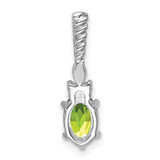 14K White Gold Polished Diamond and Peridot Twisted Chain Slide
