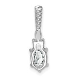 14K White Gold Polished Diamond and White Topaz Twisted Chain Slide