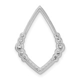 14k White Gold Polished Diamond Bezel Set Teardrop Chain Slide