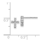 14k White Gold Polished Diamond Cross Post Earrings - EM-0E693E26-5552