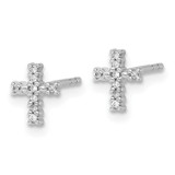 14k White Gold Polished Diamond Cross Post Earrings - EM-9ABF03B7-3277