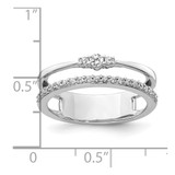 14K White Gold Polished Diamond Double Band Fashion Ring - RM-A3CB352F-1697