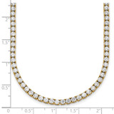 14k 13 1/2 carat Lab Grown Diamond VS+ F+ Complete Round 18 inch Straight Tennis Necklace