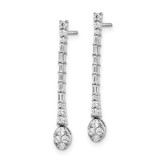 14k White Gold Polished Diamond Drop Post Earrings - EM-DAC17F53-8275