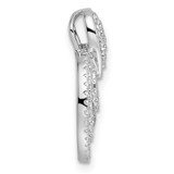 14K White Gold Polished Diamond Layered Circles Chain Slide