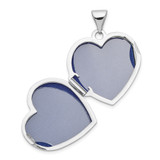 14k White Gold Polished Domed Plain 18mm Heart Locket