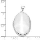 14k White Gold Polished Domed Plain 26mm Oval Locket