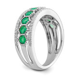 14k White Gold Polished Emerald and Diamond Ring - RM-2C3C37C1-4459