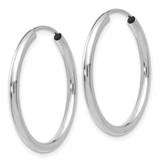 14k White Gold Polished Endless 2mm Hoop Earrings - H9-9C98E82A-8199