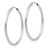 14k White Gold Polished Endless 2mm Hoop Earrings - H9-BAB823EB-3169