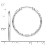 14k White Gold Polished Endless 2mm Hoop Earrings - H9-BFC3FEBA-4438