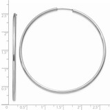 14k White Gold Polished Endless 2mm Hoop Earrings - H9-CFD4D89F-6718