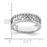 14k White Gold Polished Fancy Diamond Band