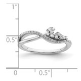 14k White Gold Polished Fancy Florina Wave Diamond Ring