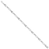 14k White Gold Polished Fancy Link 7 inch Bracelet