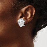 14k White Gold Polished Fancy Omega Back Post Earrings - TM-EA4FABC4-7815