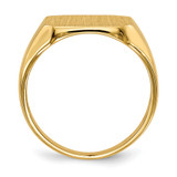 14k 13.0mm x14.0mm Closed Back Mens Signet Ring