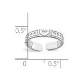 14K White Gold Polished Hearts Toe Ring - K5-56EF06D0-8464