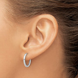 14K White Gold Polished Hinged Hoop Earrings - TF-DFAB66DC-7526