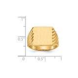 14k 13.0x13.0mm Closed Back Mens Signet Ring