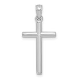 14k White Gold Polished Hollow Cross Pendant - C3-A3A1C43F-7462