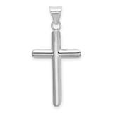 14k White Gold Polished Hollow Cross Pendant - K3-52E06D1D-9708