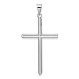 14k White Gold Polished Hollow Cross Pendant - K3-C9DCB441-6094